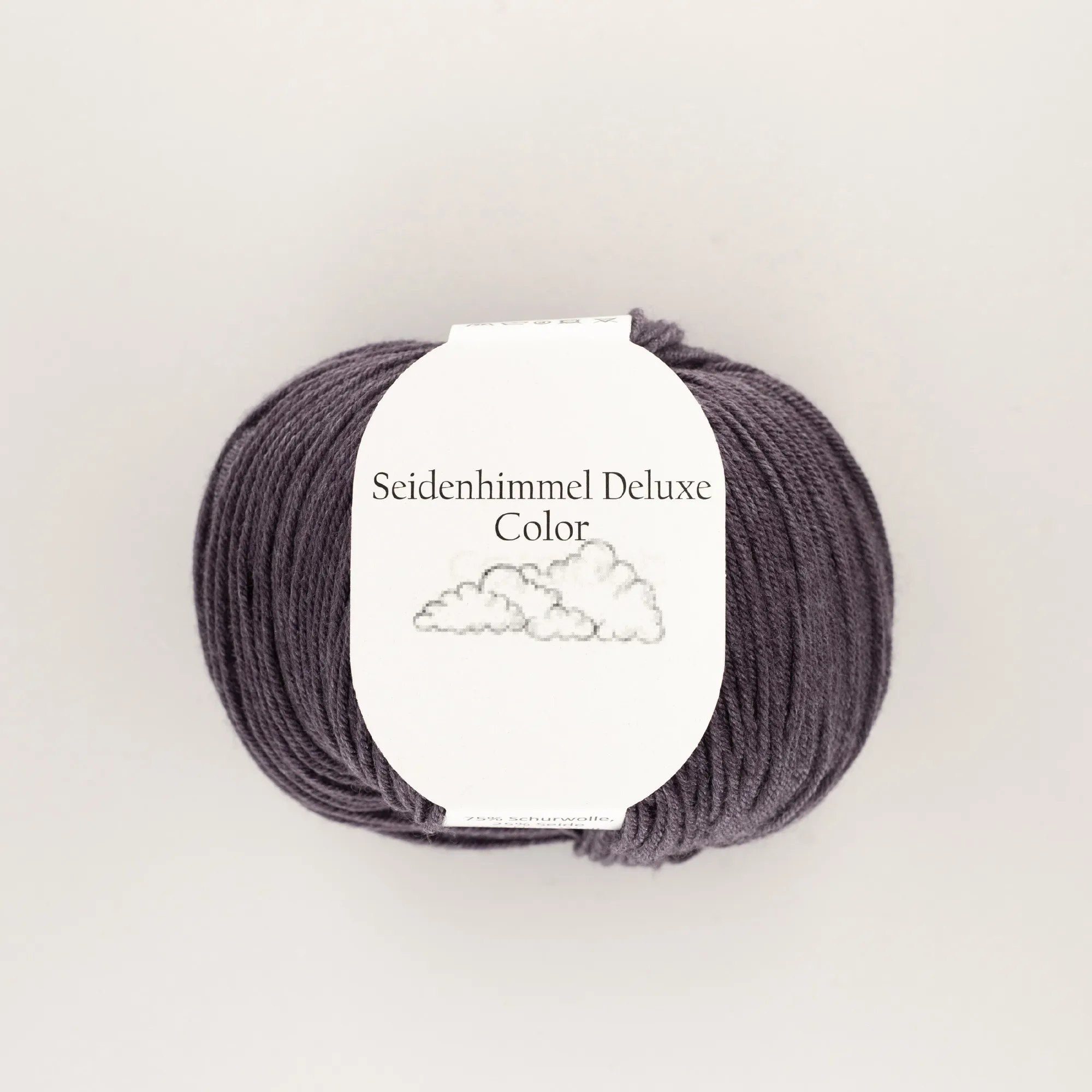 23 “Seidenhimmel Deluxe” 23 plum, 50 gr balls – 75 % Merino wool extra fine/25 % silk