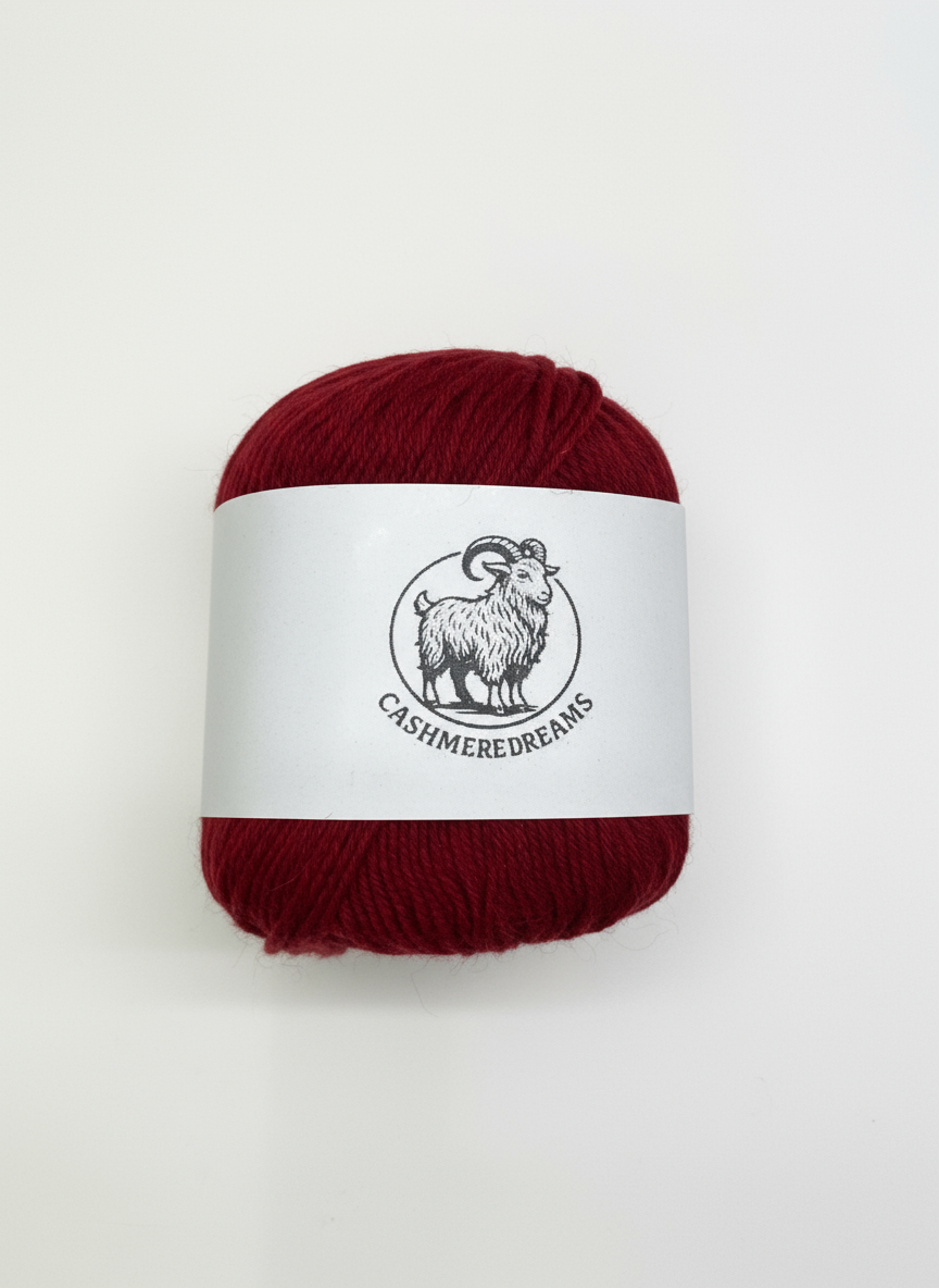Cashmere Dreams 03 Bordeaux - 50 gr Knäuel - 100% Kaschmir  Cashmere Dreams 03 Bordeaux - 50 gr Knäuel - 100% Kaschmir
