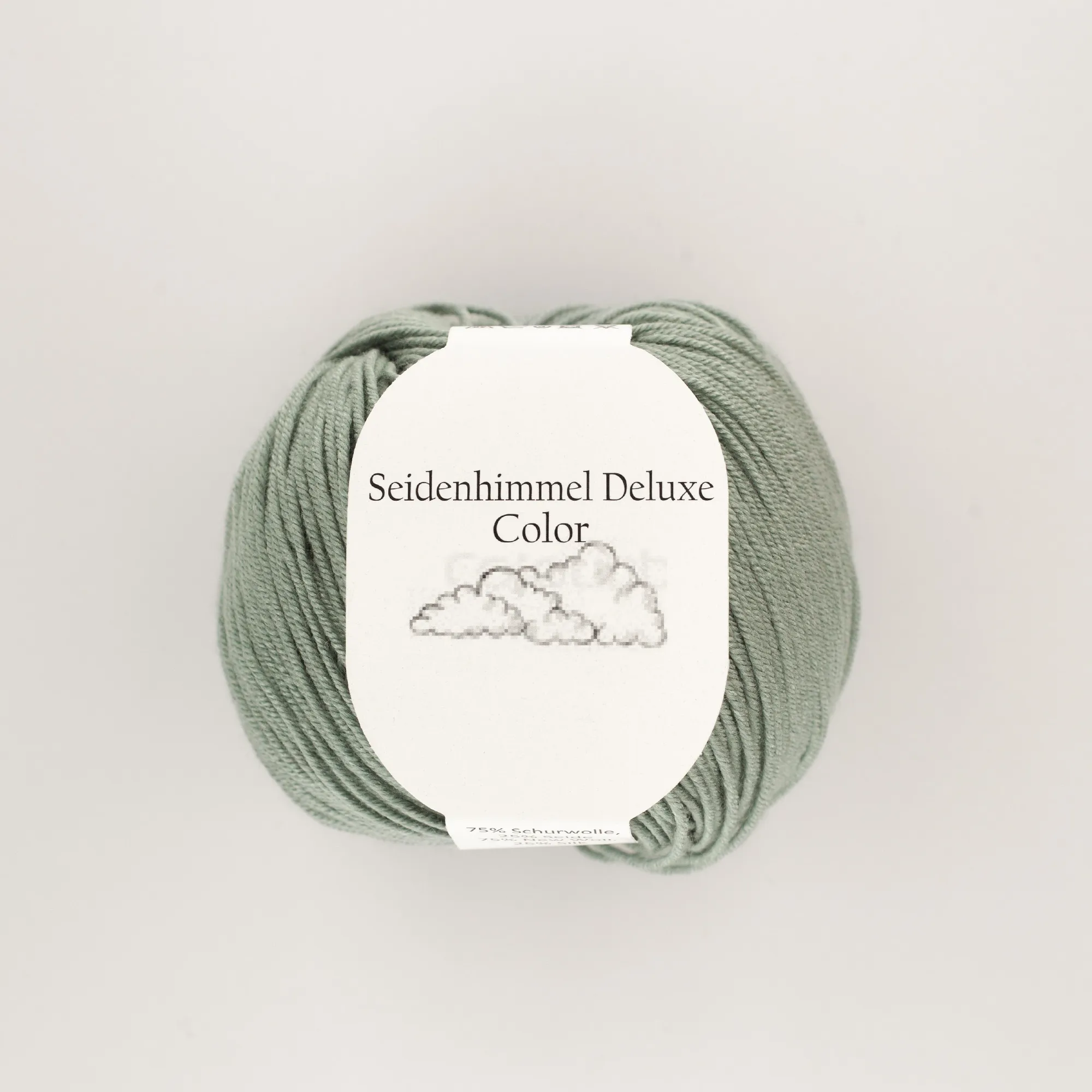 3blL3NqqEeKKnT "Seidenhimmel Deluxe" 02 sage, 50 gr balls – 75 % Merino wool extra fine/ 25 % silk