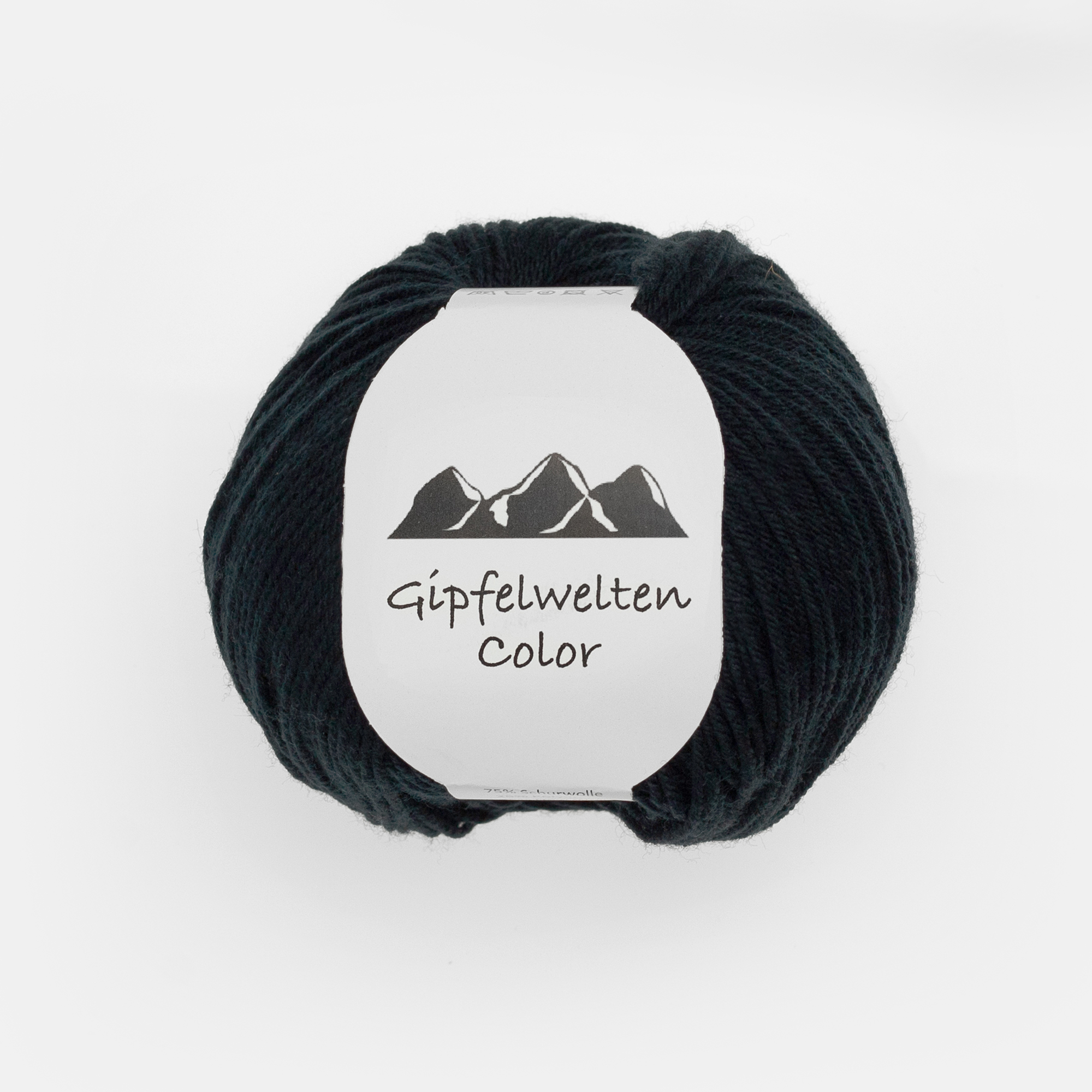 5_12_566-2 Gipfelwelten Color 12 Schwarz - 50 gr Knäuel - 75% Extrafeine Merinowolle 25% Polyamid