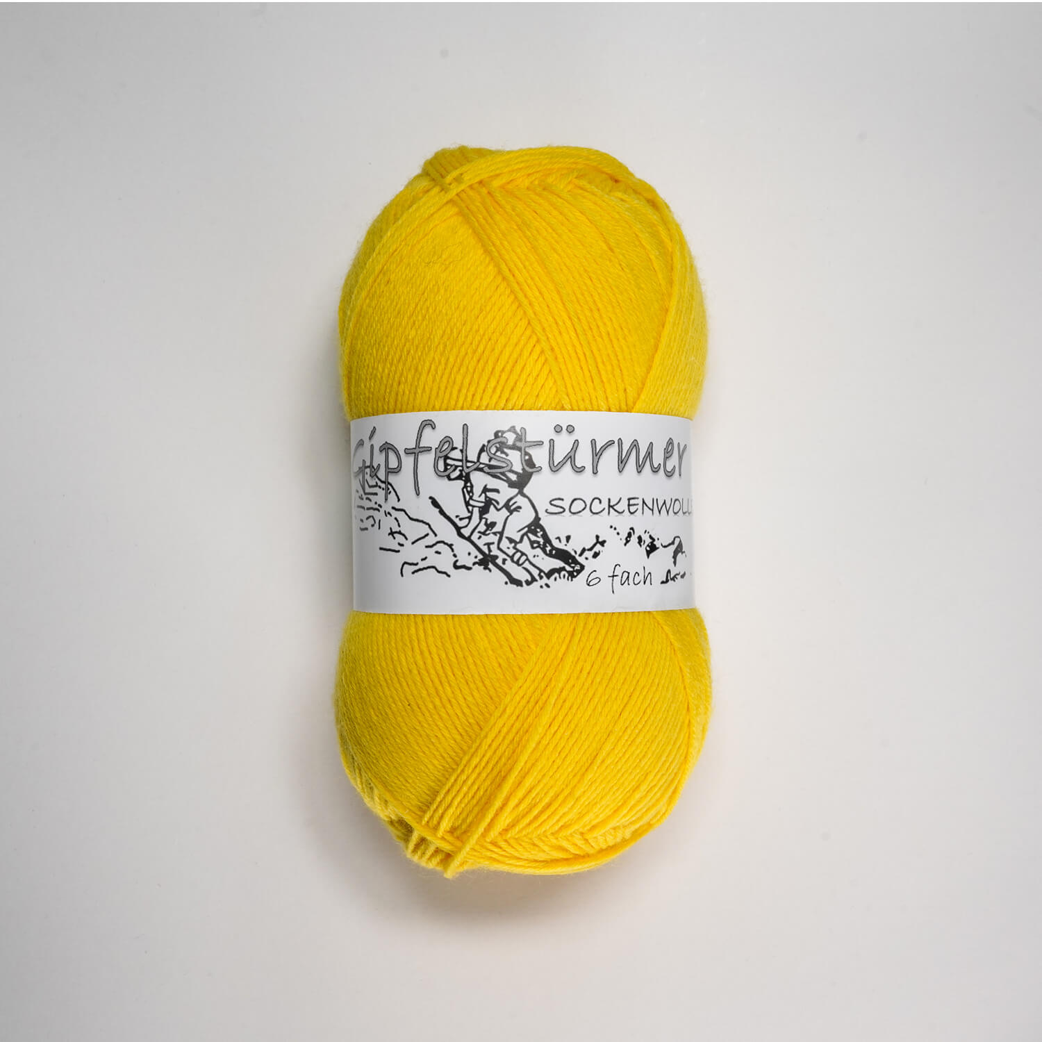 schmusewolle-gipfelstuermer-6fach-gelb „Gipfelstürmer“ sock yarn, 150 gr balls, 6-ply, yellow, mulesing free