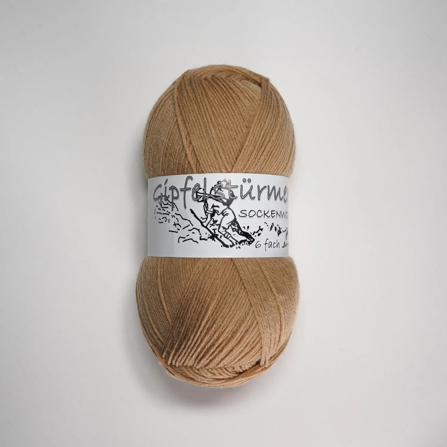 schmusewolle-gipfelstuermer-sockenwolle-6fach-150gr-knaeul-kamel-mulesingfrei „Gipfelstürmer“ sock yarn, 150 gr balls, 6-ply, camel, mulesing free