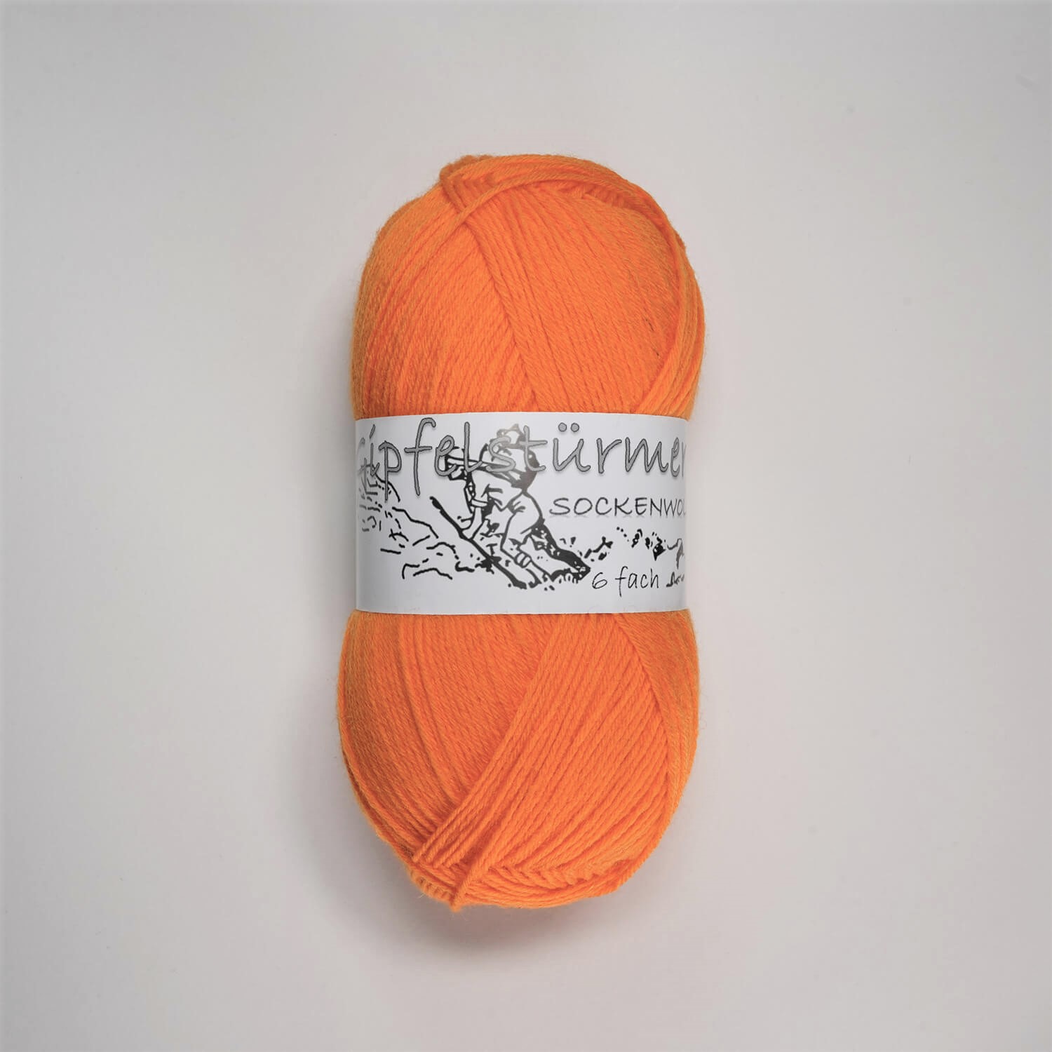 „Gipfelstürmer“ sock yarn, 150 gr balls, 6-ply, orange, mulesing free