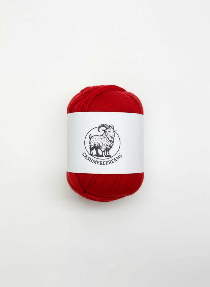 Cashmere Dreams 02 Rot- 50 gr Knäuel - 100% Kaschmir  Cashmere Dreams 02 Rot- 50 gr Knäuel - 100% Kaschmir