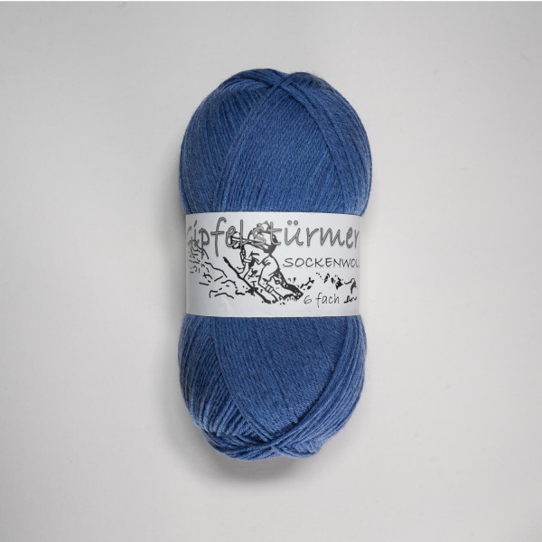 „Gipfelstürmer“ sock yarn, 150 gr balls, 6-ply, jeans blue, mulesing free