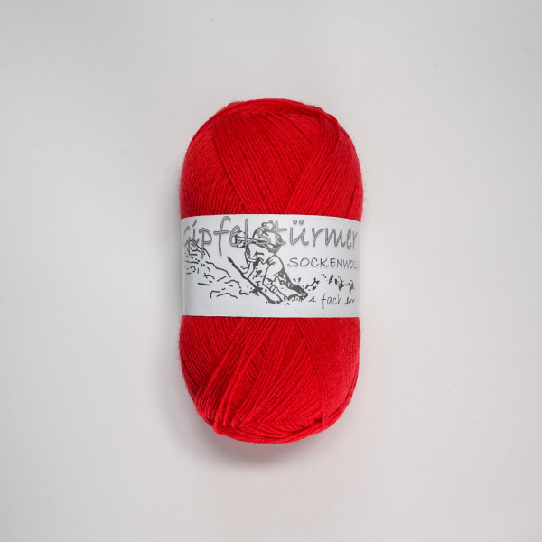 „Gipfelstürmer“ sock yarn, 100 gr balls - 4-ply – red - mulesing free