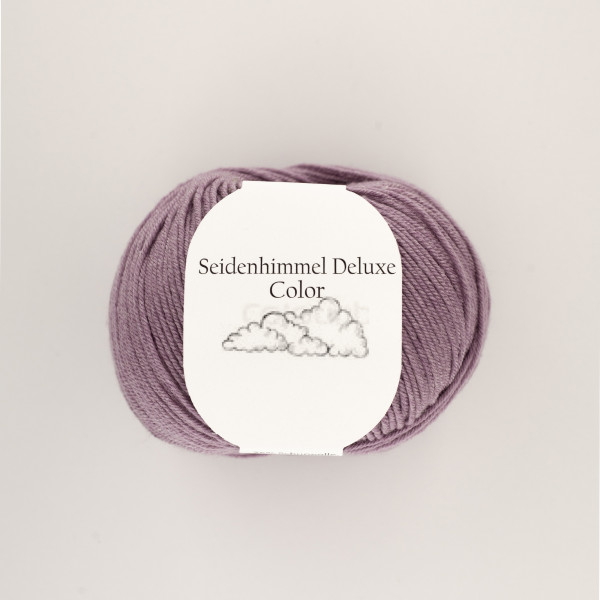 “Seidenhimmel Deluxe” 22 mauve, 50 gr balls – 75 % Merino wool extra fine/25 % silk