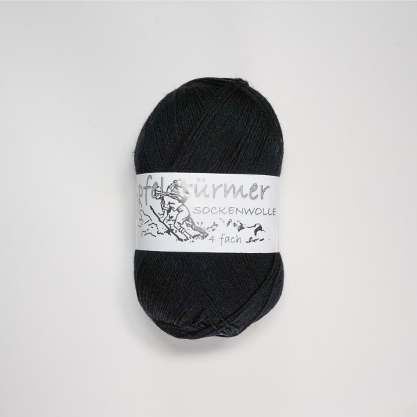 „Gipfelstürmer“ sock yarn, 100 gr. Balls, 4-ply, black, mulesing free