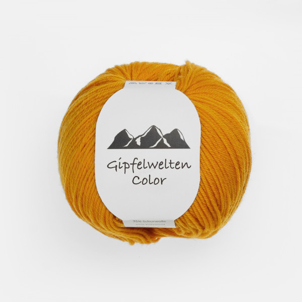 “Gipfelwelten Color” 14 orange, 50 gr balls – 75 % Merino wool extra fine/25 % Polyamide