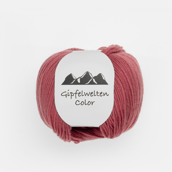 “Gipfelwelten Color” 19 rosewood, 50 gr balls – 75 % Merino wool extra fine/25 % Polyamide