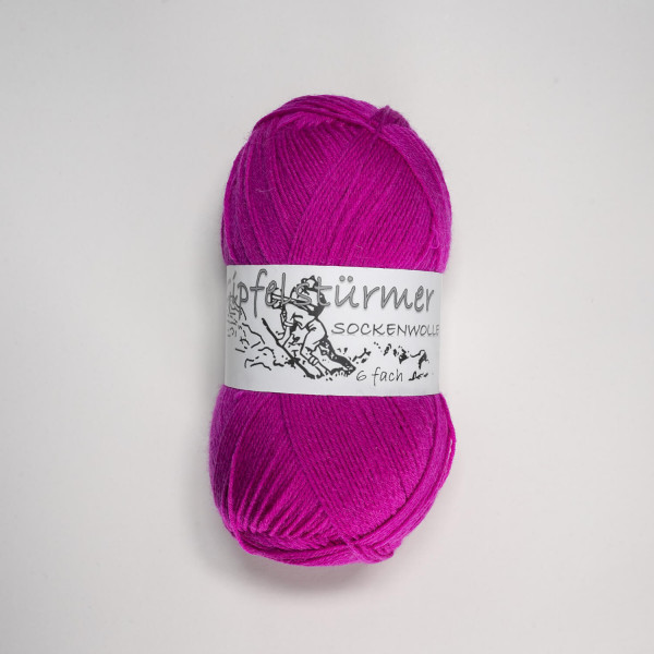 Gipfelstürmer Sockenwolle - 6-Fach 150 gr Knäuel - Pink - Mulesingfrei
