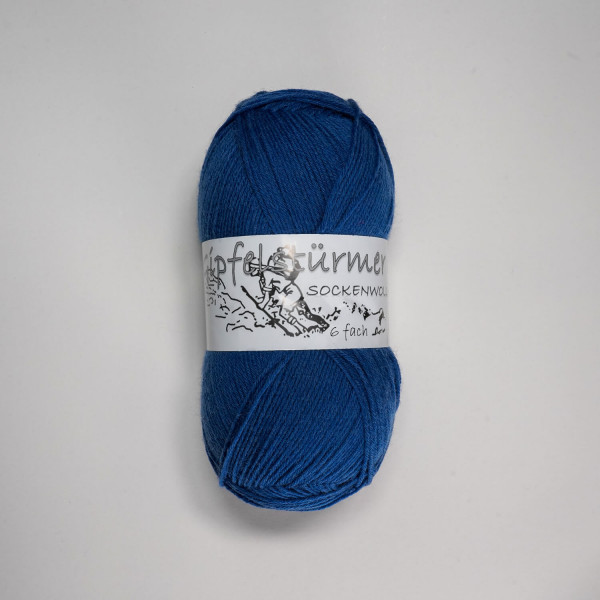 Gipfelstürmer Sockenwolle - 6-Fach 150 gr Knäuel - Blau - Mulesingfrei