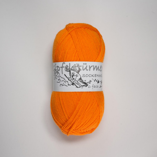 Gipfelstürmer Sockenwolle - 6-Fach 150 gr Knäuel - Orange - Mulesingfrei