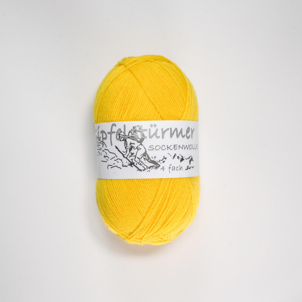 „Gipfelstürmer“ sock yarn, 100 gr. Balls, 4-ply, yellow, mulesing free