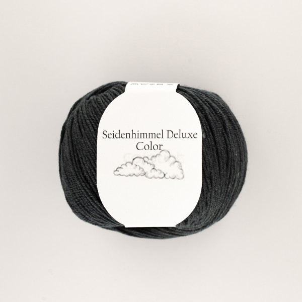 “Seidenhimmel Deluxe” 11 black, 50 gr balls – 75 % Merino wool extra fine/25 % silk