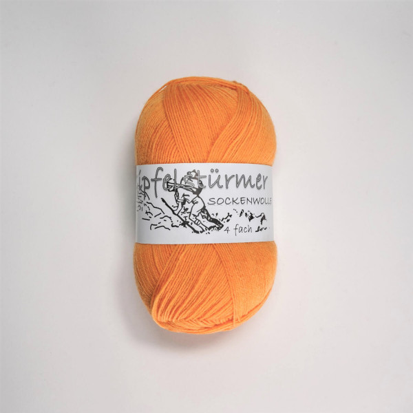 „Gipfelstürmer“ sock yarn, 100 gr balls, 4-ply, orange, mulesing free