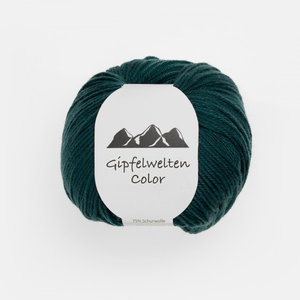 “Gipfelwelten Color” 21 turquoise-teal, 50 gr balls – 75 % Merino wool extra fine/25 % Polyamide