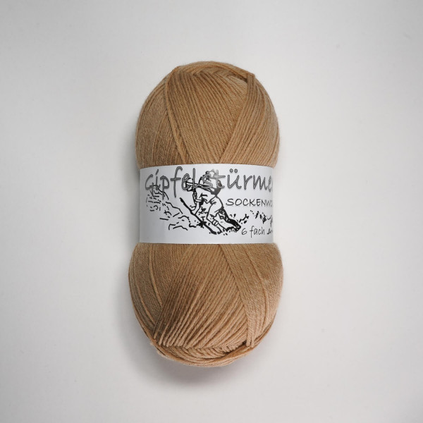 „Gipfelstürmer“ sock yarn, 150 gr balls, 6-ply, camel, mulesing free